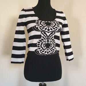 Jealous Tomato Long Sleeve Crop Top Striped